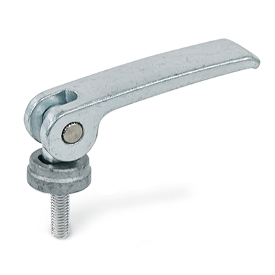 Clamping Levers with Eccentrical Cam with Threaded Stud, Steel Contact Plate, Type B - Steel contact plate without setting nut