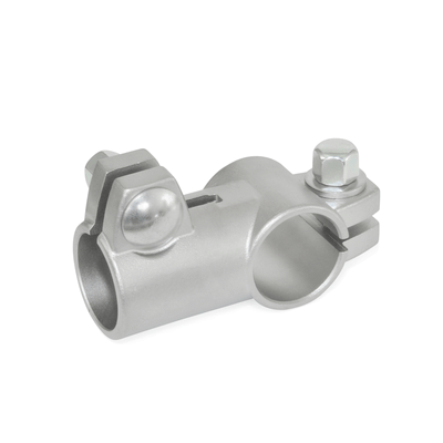 Stainless Steel-Flanged Connector Clamps, Type A, without seals, with stainless steel cap nut DIN 917