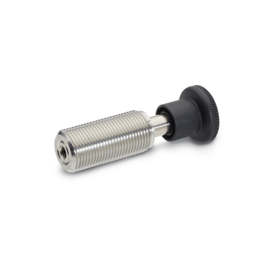 Stainless Steel-Spring bolts, Type D without knob, without lock nut, Plunger without internal thread