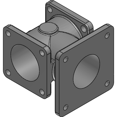 Trident Emergency Products 2.5 Manifold, (1) 2.5 Valve x (2) 2.5 4-Bolt Flanges, Aluminum Industrial Valves