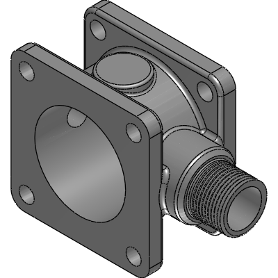 Trident Emergency Products Manifold, 1.0 M NPT x (2) 2.5 4-Bolt Flanges, Aluminum Industrial Valves