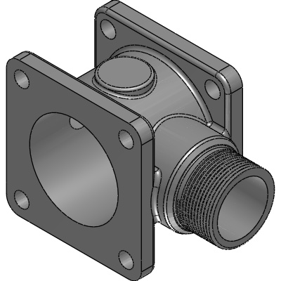Trident Emergency Products Manifold, 1.5 M NPT x (2) 2.5 4-Bolt Flanges, Aluminum Industrial Valves