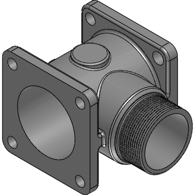Trident Emergency Products Manifold, 2.0 M NPT x (2) 2.5 4-Bolt Flanges, Aluminum Industrial Valves