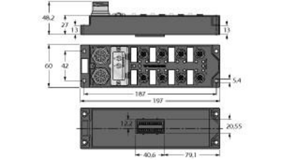 I/O Module for DeviceNet Fieldbus, 12 digital pnp inputs, 4 digital outputs 2 A