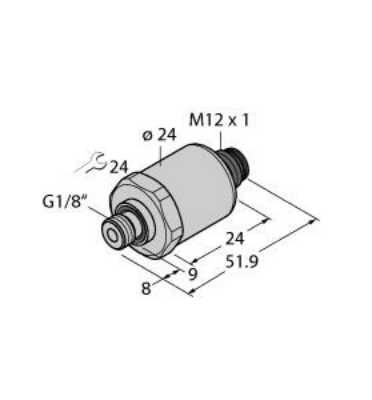 Pressure Transmitter, With 2 Switching Outputs and IO-Link