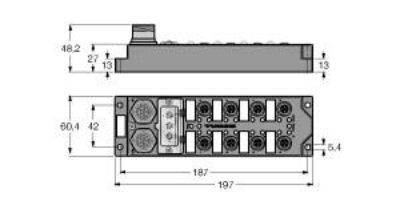 Fieldbus I/O module PROFIBUS-DP, 12 digital pnp inputs, 4 digital outputs 2 A