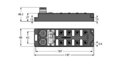 I/O Module for DeviceNet Fieldbus, 12 digital pnp inputs, 4 digital outputs 2 A