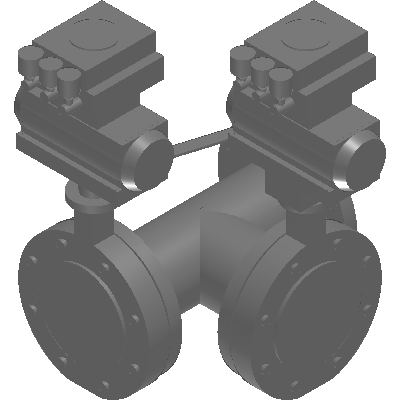 Valve Solutions 3 Way Butterfly Valve with Series C Spring Return Actuator (100 PSI) Industrial Valves