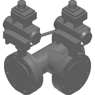 Valve Solutions 3 Way Butterfly Valve with Series C Spring Return Actuator (200 PSI) Industrial Valves