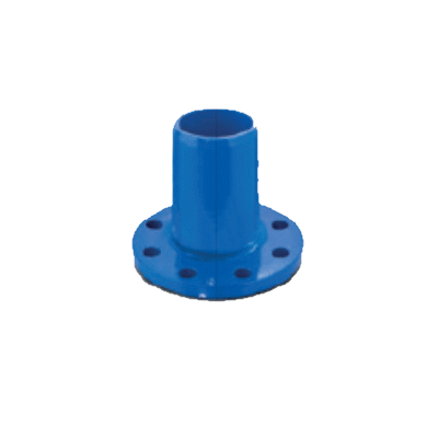 Flange head end piece for PVC pressure pipes