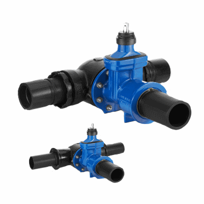 vonRoll hydro a) T-push-in sockets Fig. 2854 (UA) with double chamber Industrial Valves
