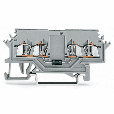 Component terminal block, 4-conductor, with diode 1N4007, anode, left side, for DIN-rail 35 x 15 and 35 x 7.5, 1.5 mm², CAGE CLAMP®