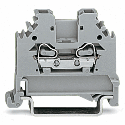 Morsetto passante per 2 conduttori, 2,5 mm², slot per marcatura laterali, per guida DIN 35 x 15 e 35 x 7,5, CAGE CLAMP®