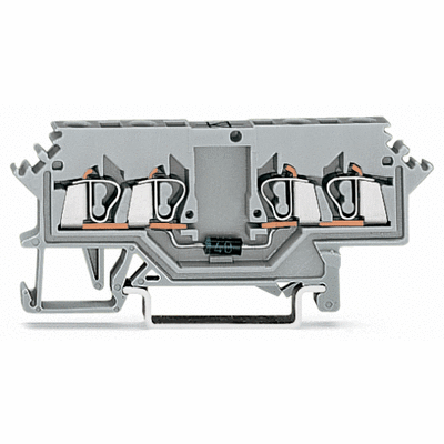 Component terminal block, 4-conductor, with diode 1N4007, anode, left side, for DIN-rail 35 x 15 and 35 x 7.5, 2.5 mm², CAGE CLAMP®