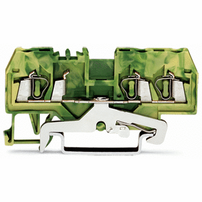 3-conductor ground terminal block, 2.5 mm², center marking, for DIN-rail 35 x 15 and 35 x 7.5, CAGE CLAMP®