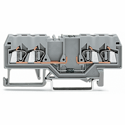 Component terminal block, 4-conductor, with diode 1N4007, anode, left side, for DIN-rail 35 x 15 and 35 x 7.5, 2.5 mm², CAGE CLAMP®