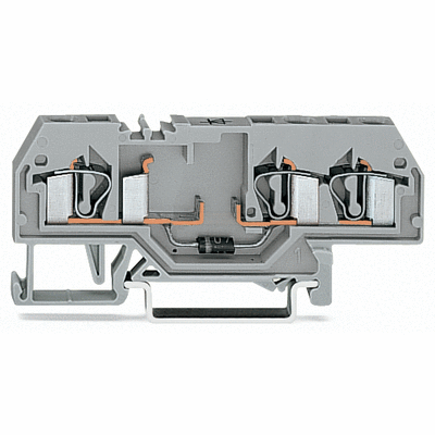 Component terminal block, 3-conductor, with diode 1N4007, anode, left side, for DIN-rail 35 x 15 and 35 x 7.5, 4 mm², CAGE CLAMP®
