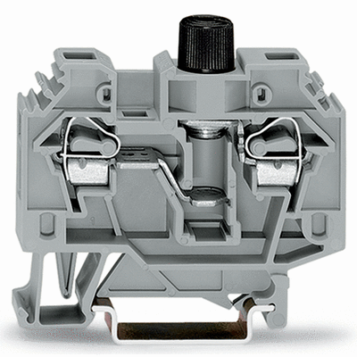 2-conductor fuse terminal block, for 5 x 20 mm miniature metric fuse, without blown fuse indication, for DIN-rail 35 x 15 and 35 x 7.5, 6 mm², CAGE CLAMP®