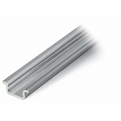 Steel carrier rail, 15 x 5.5 mm, 1 mm thick, 2 m long, unslotted, according to EN 60715