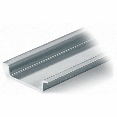 Steel carrier rail, 35 x 7.5 mm, 1 mm thick, 2 m long, unslotted, galvanized, according to EN 60715