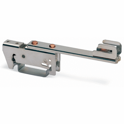 Busbar carrier, for busbars Cu 10 mm x 3 mm, single side, straight, for DIN 35 rail