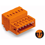 1-conductor male connector 100% protected against mismating Snap-in mounting feet Pin spacing 3.81 mm / 0,15 in