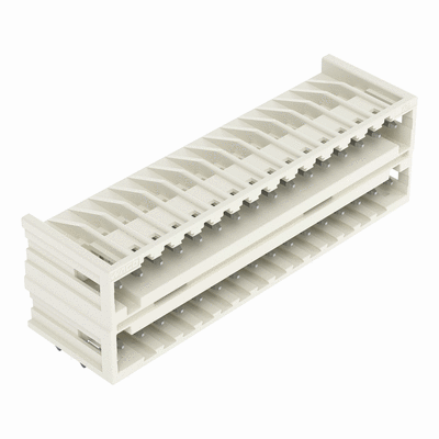 THT double-deck male header, 1.0 x 1.0 mm solder pin, angled, 100% protected against mismating, Pin spacing 3.5 mm, 32-pole