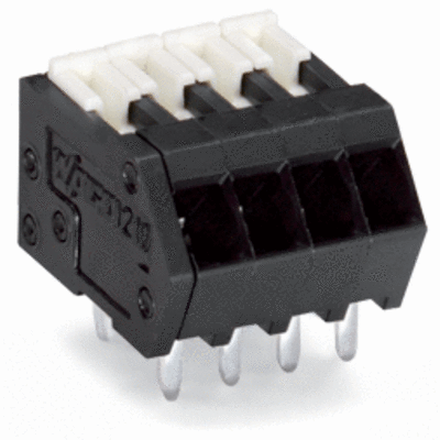 1-CONDUCTOR PCB TERMINAL STRIP 2 SOLDER PINS / POLE IN LINE WITH LOCKING SIDE PIN SPACING 2.5 MM / 0.098 IN