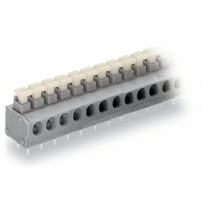 1-CONDUCTOR PCB TERMINAL STRIP 2 SOLDER PINS / POLE PIN SPACING 5/5.08 MM / 0.2 IN WITH PUSH BOTTONS