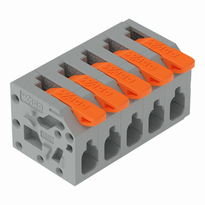 PCB terminal block, lever, 2.5 mm², Pin spacing 5 mm, Push-in CAGE CLAMP®