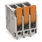 PCB terminal block with lever conductor entry perpendicular to PCB 2 solder pins/pole 5 mm (0.197 inch) pin spacing