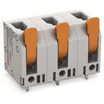 PCB terminal block with levers conductor entry perpendicular to PCB 2 solder pins/pole 11.5 mm (0.453 inch) pin spacing