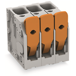 PCB terminal block with levers conductor entry perpendicular to PCB 1 staggered solder pin/pole 7.5 mm (0.295 inch) pin spacing