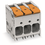 Leiterplattenklemme mit Betätigungshebeln Leitereinführung 0° zur Platine 6 Lötstifte/Pol versetzt Rastermaß 10 mm / 0.394 in