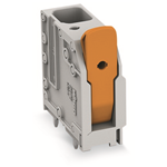 Leiterplattenklemme mit Betätigungshebel Leitereinführung 90° zur Platine 6 Lötstifte/Pol Rastermaß 10 mm / 0.394 in