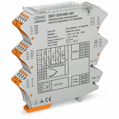 Temperature signal conditioner, Configuration via software, Supply voltage: 24 VDC