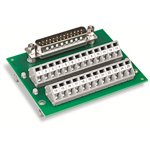 Interface module, with solder pin, Male connector, 50-pole, Mating connector with solder connection, Vertical mounting, PCB terminal blocks, double-row, with mounting feet