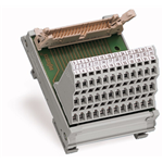 Module avec interface, Connecteurs selon la norme DIN 41651, 50 pôles, Bornes pour circuits imprimés à trois étages, en support de montage