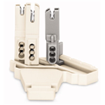 Female connector with earth conductor contact and strain relief plate 5 pole