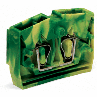 Morsetto terminale per 2 conduttori, senza pulsanti, con flangia di fissaggio, 1 polo, per versioni di montaggio a vite o similari, Foro di fissaggio Ø 3,2 mm, 2,5 mm², CAGE CLAMP®