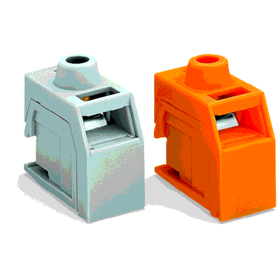 Borne pour transformateur avec plaques de serrage à ouverture automatique