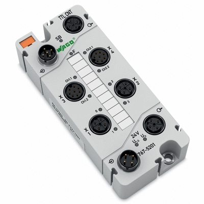 TTL-Inkremental-Encoder-/SSI-Geber-Interface 2 interfaces (2 x M12) + 4 digital inputs/outputs (2 x M12, two inputs/outputs per connector)