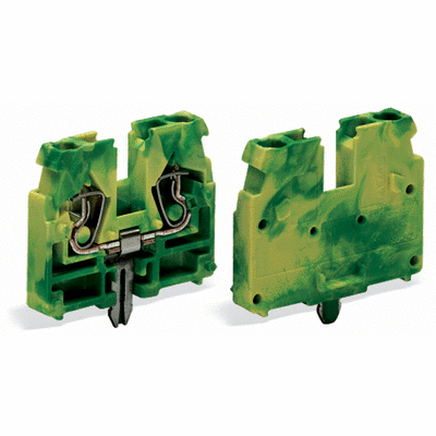 CENTRE TERMINAL BLOCK LATERAL MARKING WITH DIRECT CONTACT OF THE EARTH CONDUCTOR
