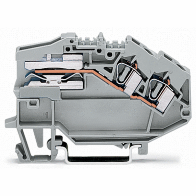 2-conductor power distribution disconnect terminal block, 4 mm², CAGE CLAMP®