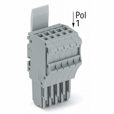 Connecteur femelle pour 1 conducteur, Push-in CAGE CLAMP®, 1,5 mm², Pas 3,5 mm, Cliquet de verrouillage central