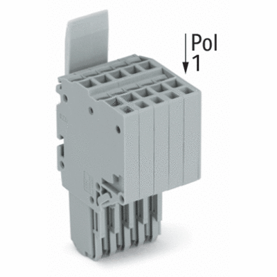 Connecteur femelle pour 2 conducteurs, Push-in CAGE CLAMP®, 1,5 mm², Pas 3,5 mm, Cliquet de verrouillage central