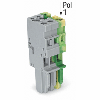 Spina femmina per 1 conduttore, CAGE CLAMP®, 4 mm², Passo pin 5 mm, Pin di codifica