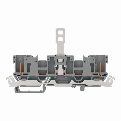 Morsetto di base sezionatore per 2 pin, con contatto schermato, con 2 posizioni per ponticelli, per guida DIN 35 x 15 e 35 x 7.5