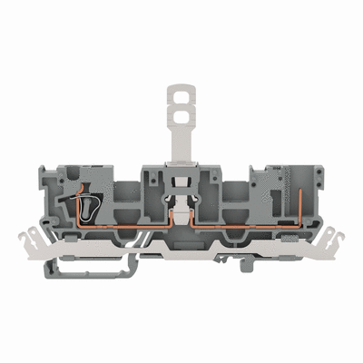 Morsetto di base sezionatore per 1 conduttore/1 pin, con contatto schermato, con 2 posizioni per ponticelli, per guida DIN 35 x 15 e 35 x 7.5, 4 mm², CAGE CLAMP®