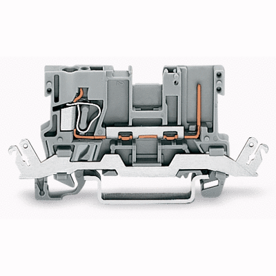 Morsetto di base per 1 conduttore/1 pin, con contatto schermato, per guida DIN 35 x 15 e 35 x 7.5, 4 mm², CAGE CLAMP®